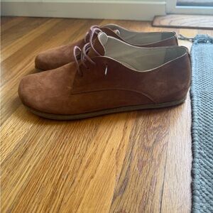 Men's Suede Derby Shoes in Chestnut Brown